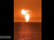 انفجار عظیم در دریای خزر/ فیلم