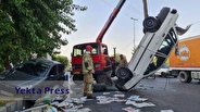 تصادف شدید در بزرگراه شهید آوینی تهران / عکس