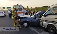 تصادف زنجیره ای شدید در بزرگراه همدانی تهران