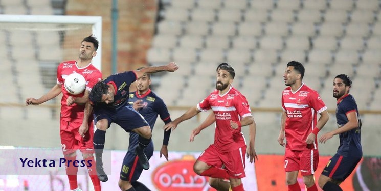 پیروزی پرسپولیس مقابل نساجی در پایان نیمه اول پرسپولیس