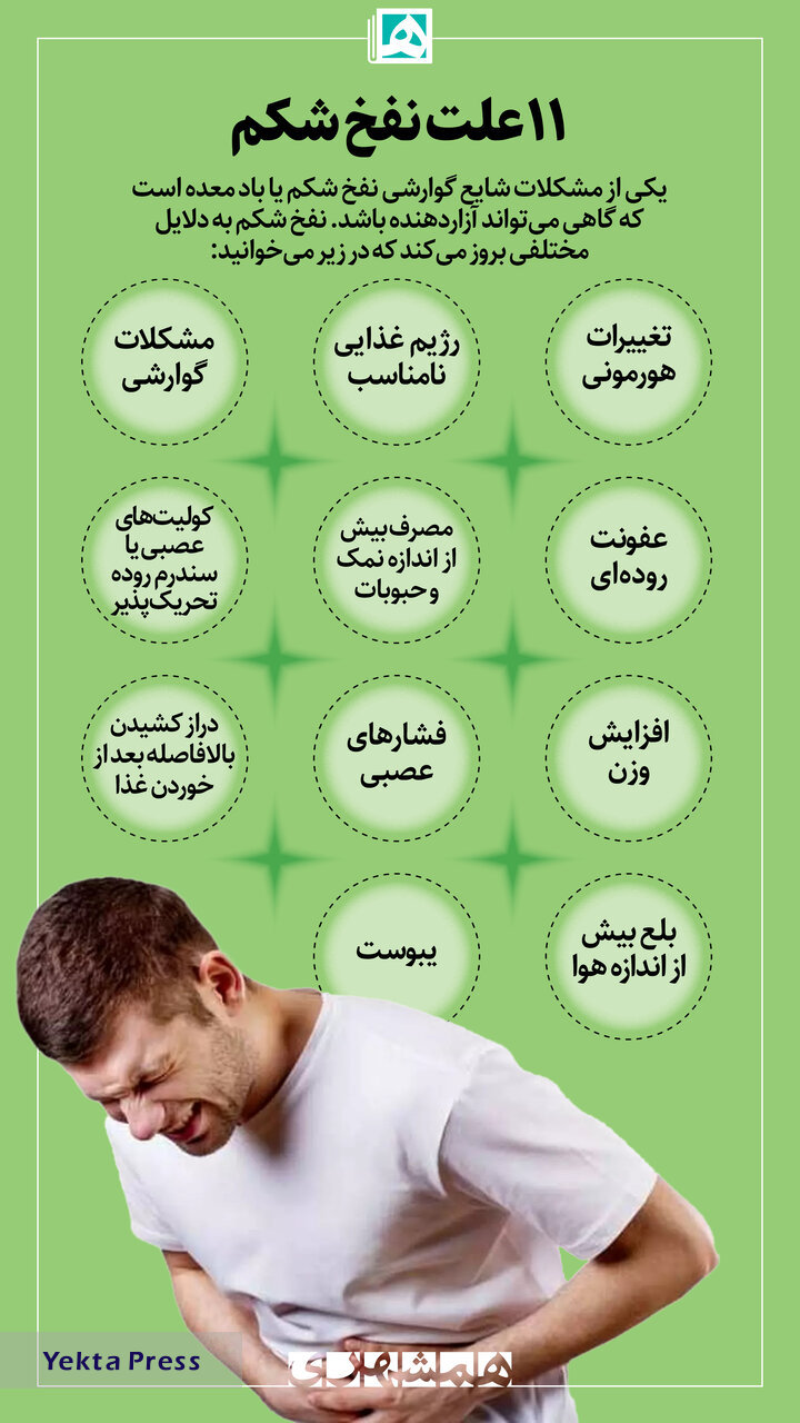 ۱۱ علت نفخ شکم که نمی‌‎دانید