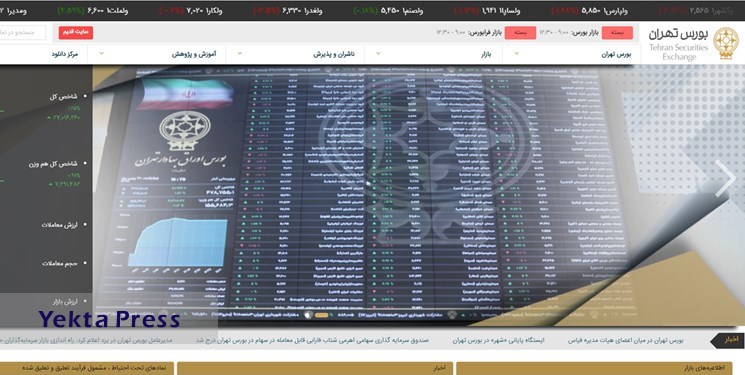افزایش 27 هزار و 15 واحدی شاخص بورس تهران