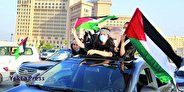 تجمع قطری‌ها در حمایت از فلسطین + تصاویر