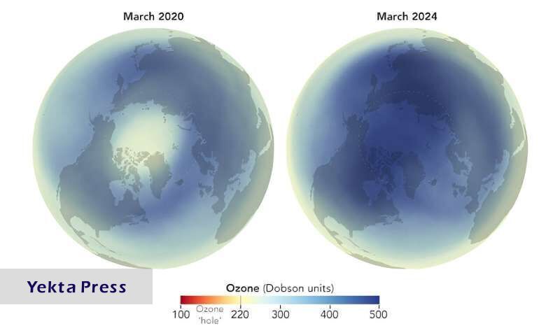 افزایش ضخامت لایه اُزون در قطب شمال