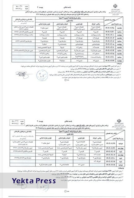 برگزاری آزمون‌ها بدون تغییر در برنامه/ امتحانات نهایی طبق برنامه قبلی برگزار می‌شود